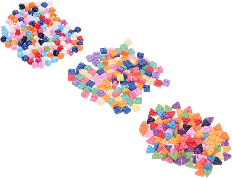 Mixed Color Resin Mini Buttons 300pcs Multi Shape DIY Craft for Doll Clothes Sewing - Image 1